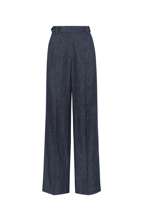 Shop Brunello Cucinelli Cotton Denim-effect Twill Tailored Relaxed Trousers