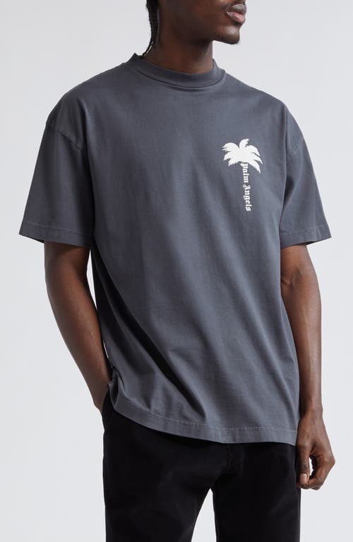 Palm Angels The Cotton Graphic T-Shirt Dark Grey Off White at Nordstrom,