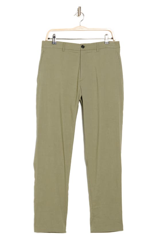 Theory Curtis Linen Blend Pants In Light Olive