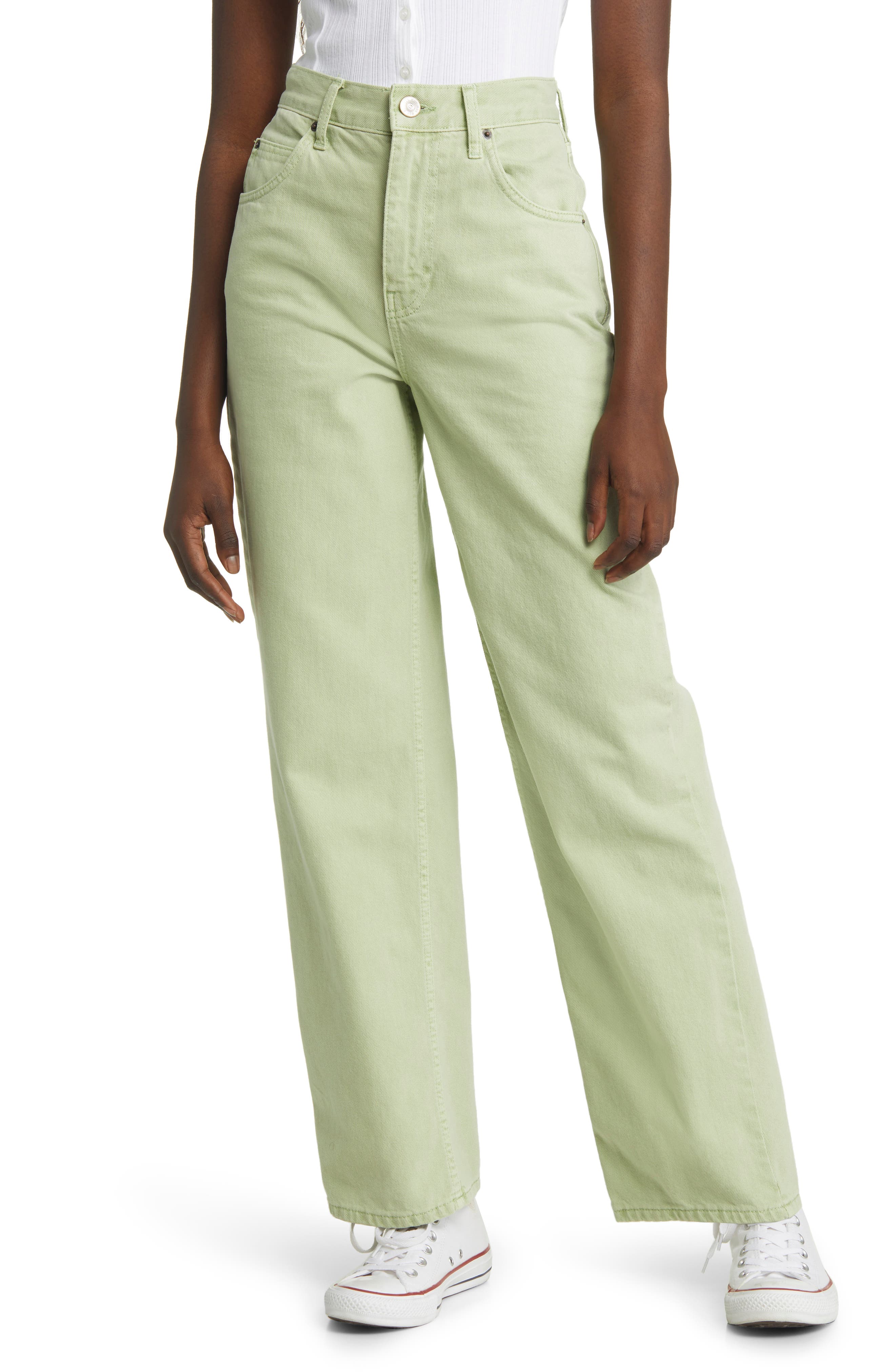 sage green baggy jeans