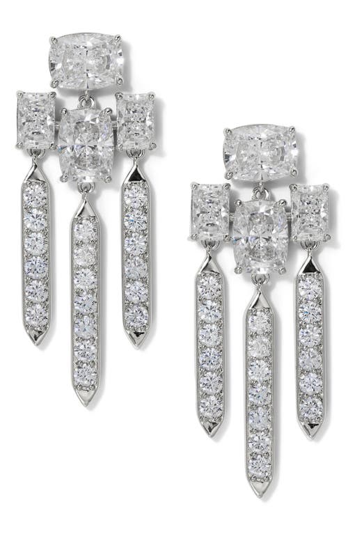 Nadri Northern Lights Cubic Zirconia Chandelier Earrings in Rhodium 