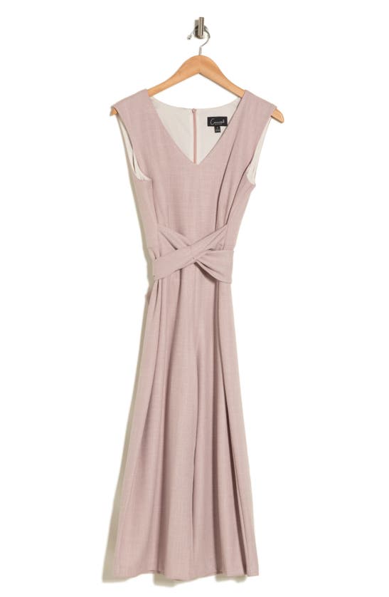 Connected Apparel Tie Front Jumpsuit In Dusty Blush