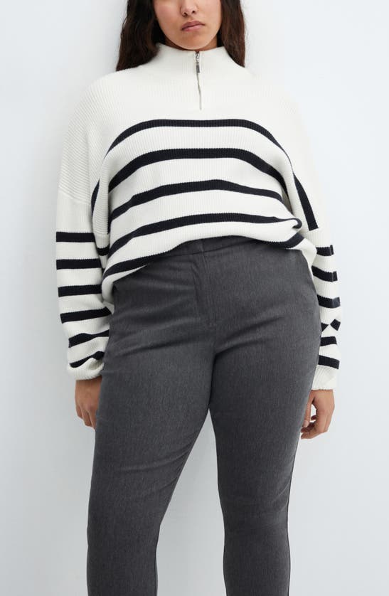 Shop Mango Crop Skinny Pants In Light Heather Grey