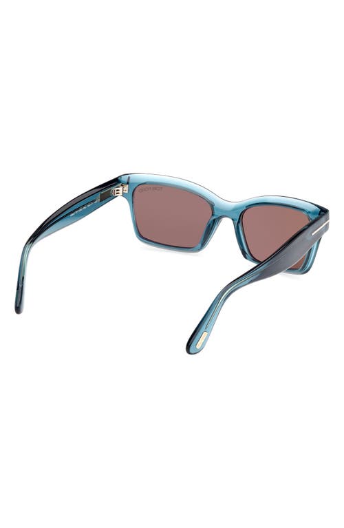 Shop Tom Ford Mikel 54mm Square Sunglasses In Shiny Aqua/roviex Mirror