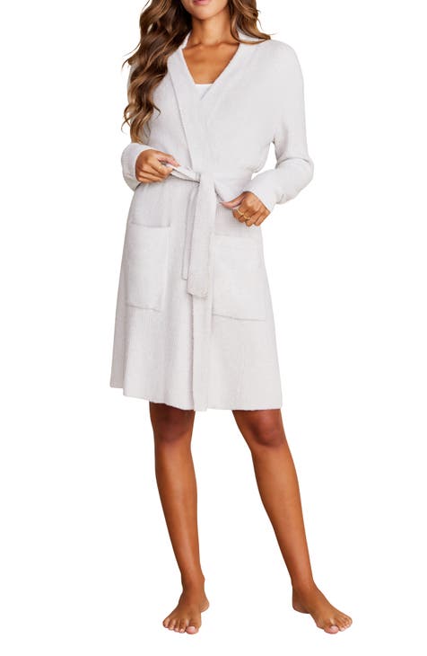 Women's Sleepwear Ribbed Texture Long Sleeve Belted Sleep Robe