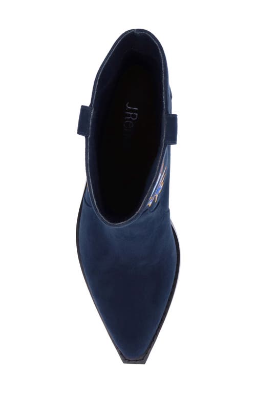 J. Reneé Skyla Pointed Toe Western Boot In Navy/ Red