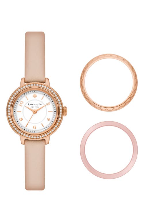 Kate Spade New York morningside watch & toprings gift set, 28mm in Pink at Nordstrom, Size 28 Mm