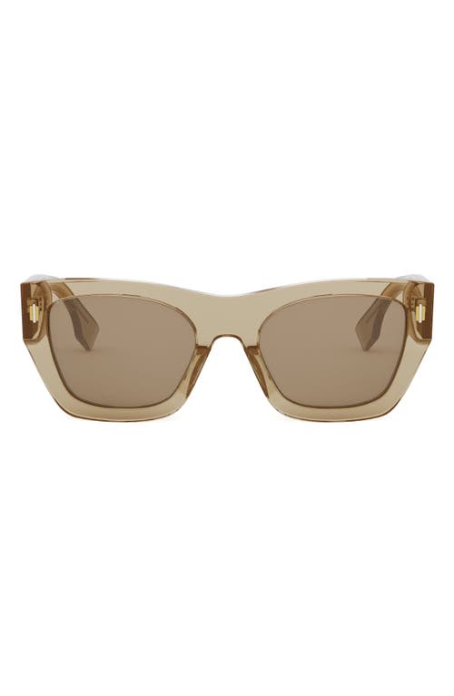 Fendi The  Roma 63mm Rectangular Sunglasses In Shiny Beige/brown