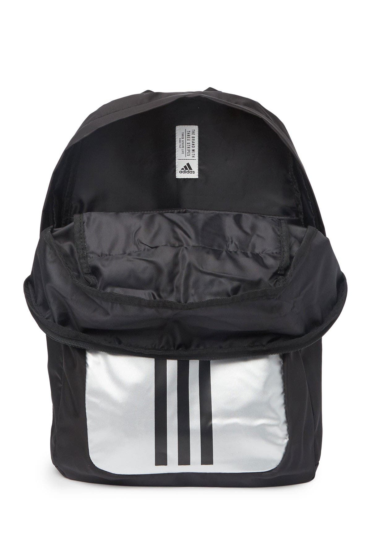 the brand with the three stripes backpack