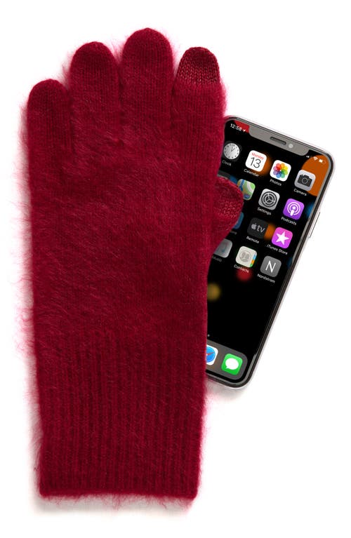 Shop Nordstrom Brushed Cashmere Tech Gloves In Red Rumba