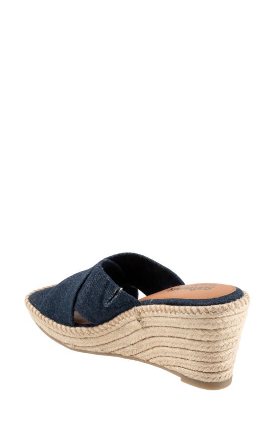 Shop Softwalk ® Hastings Espadrille Platform Wedge Slide Sandal In Blue Denim