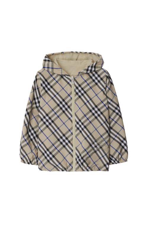Burberry Check Hooded Jacket In Lichen