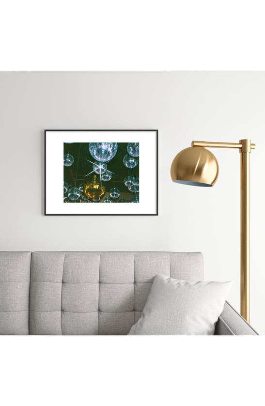 Deny Designs Disco Ball Ceiling By Samantha Hearn Metal Framed Art Print In Blue