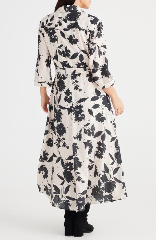 Shop Brave + True Brave+true Rossellini Floral Print Shirtdress In Shadow Bloom