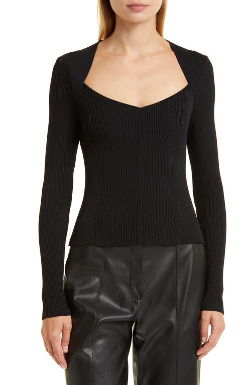 Donna Karan New York Ribbed Sweater in Black