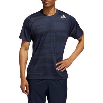 Adidas Freelift Winterize Jacquard T-Shirt, Blue