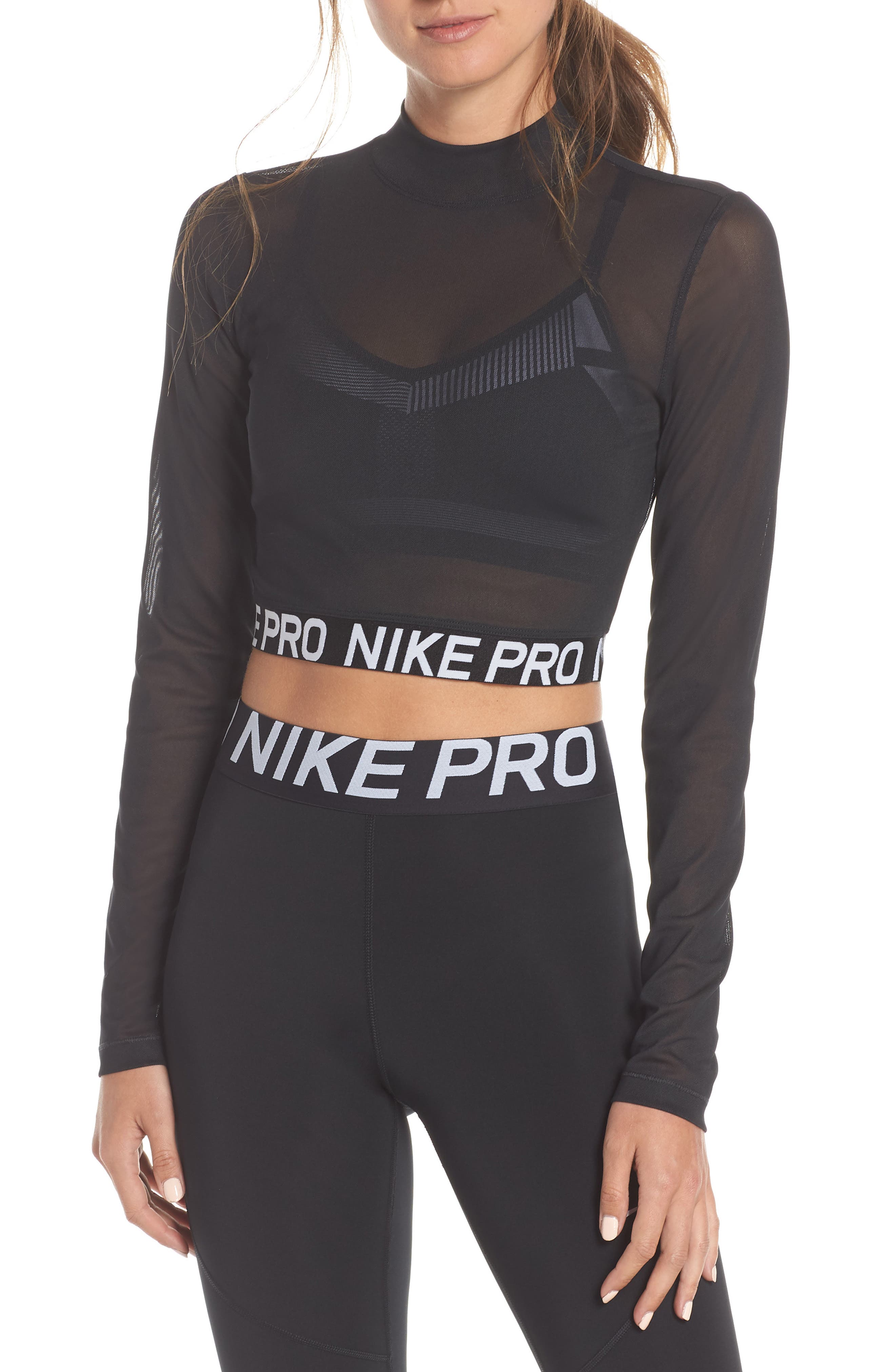 Nike Pro Mesh Crop Top | Nordstrom