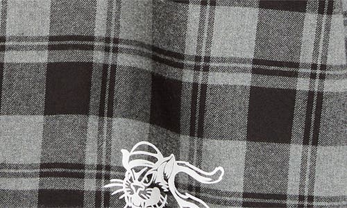 Off-white Grey And Black Shirt With Characters Print And Check Motif In Cotton Man In Black - White