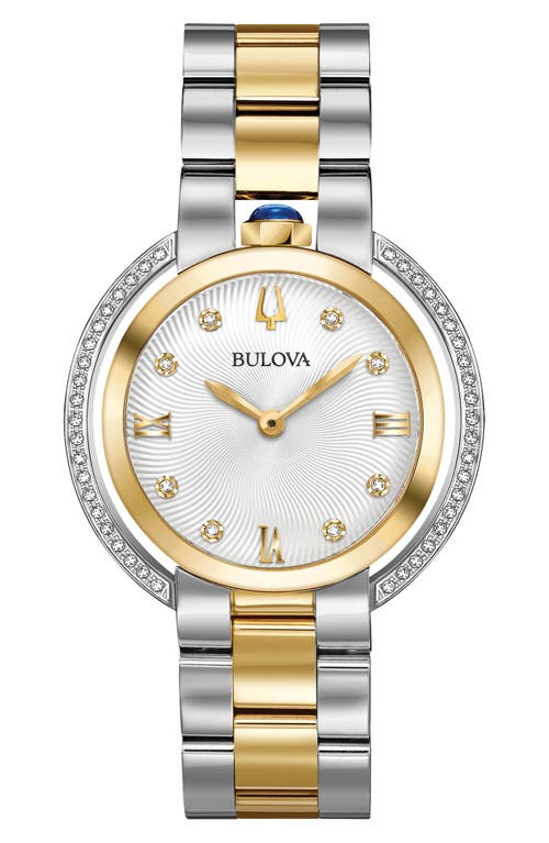 BULOVA Classic Rubaiyat Diamond Bracelet Watch, 35mm in Two-Tone at Nordstrom