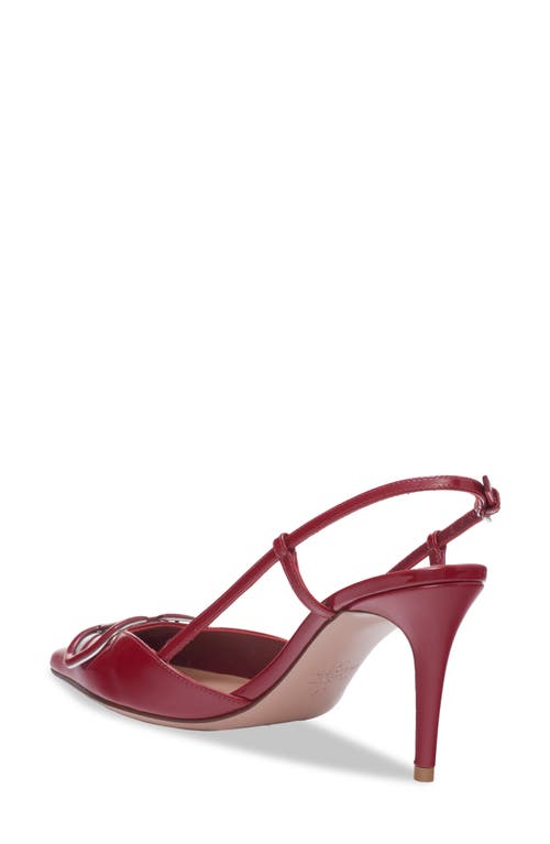 Shop Valentino Garavani Vlogo Pointed Toe Slingback Pump In Y9q Deep Scarlet