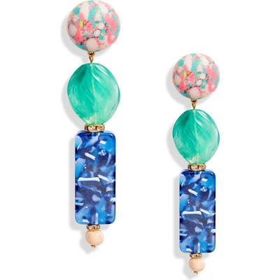 Lele Sadoughi Stacked Stone Drop Earrings