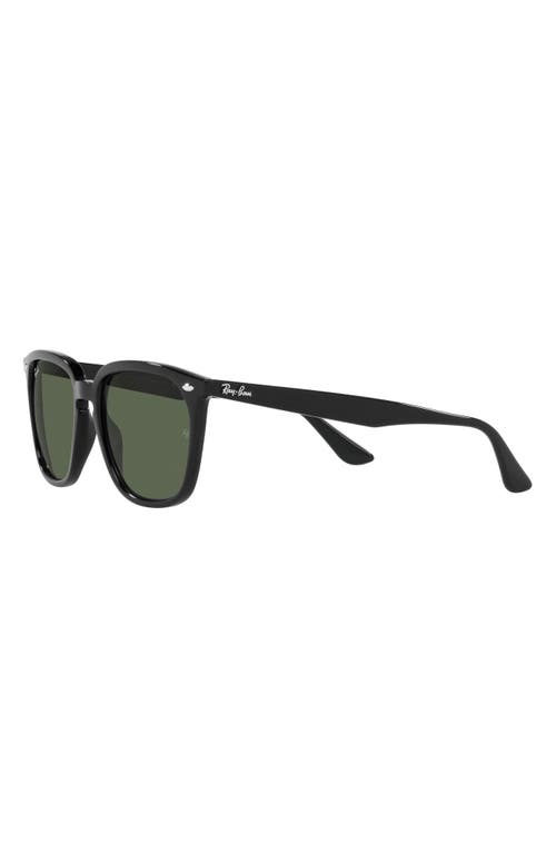 Shop Ray Ban Ray-ban 55mm Round Sunglasses In Black/dark Green