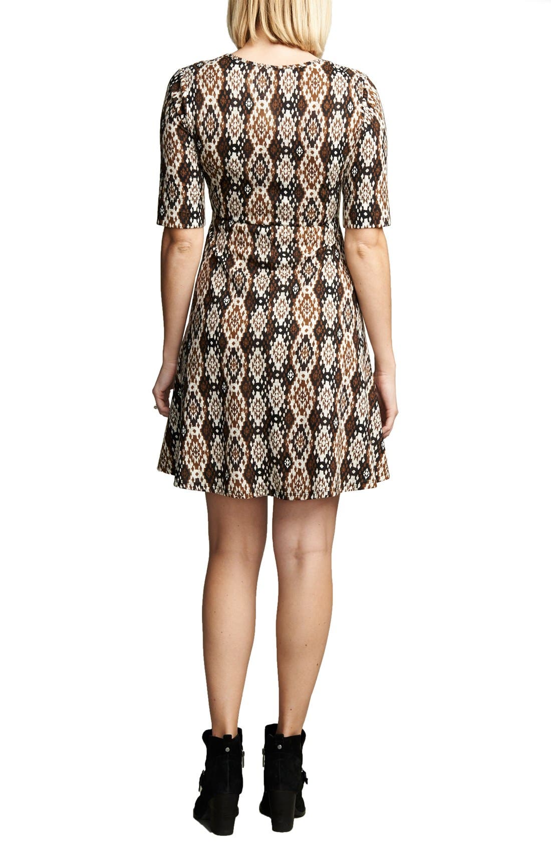Maternal America Print Tie Front Maternity Dress
