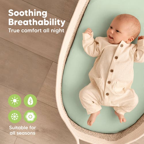 Keababies 2-pack Soothe Fitted Bassinet Sheets In Sage