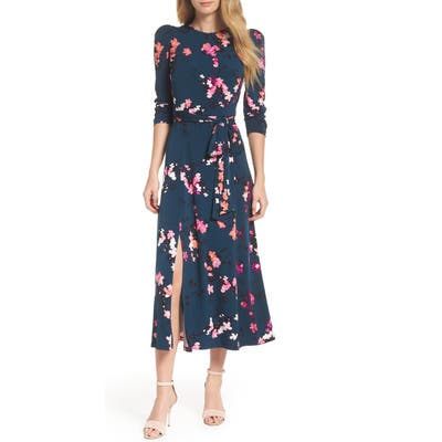 Eliza J Floral Print Midi Dress, Green