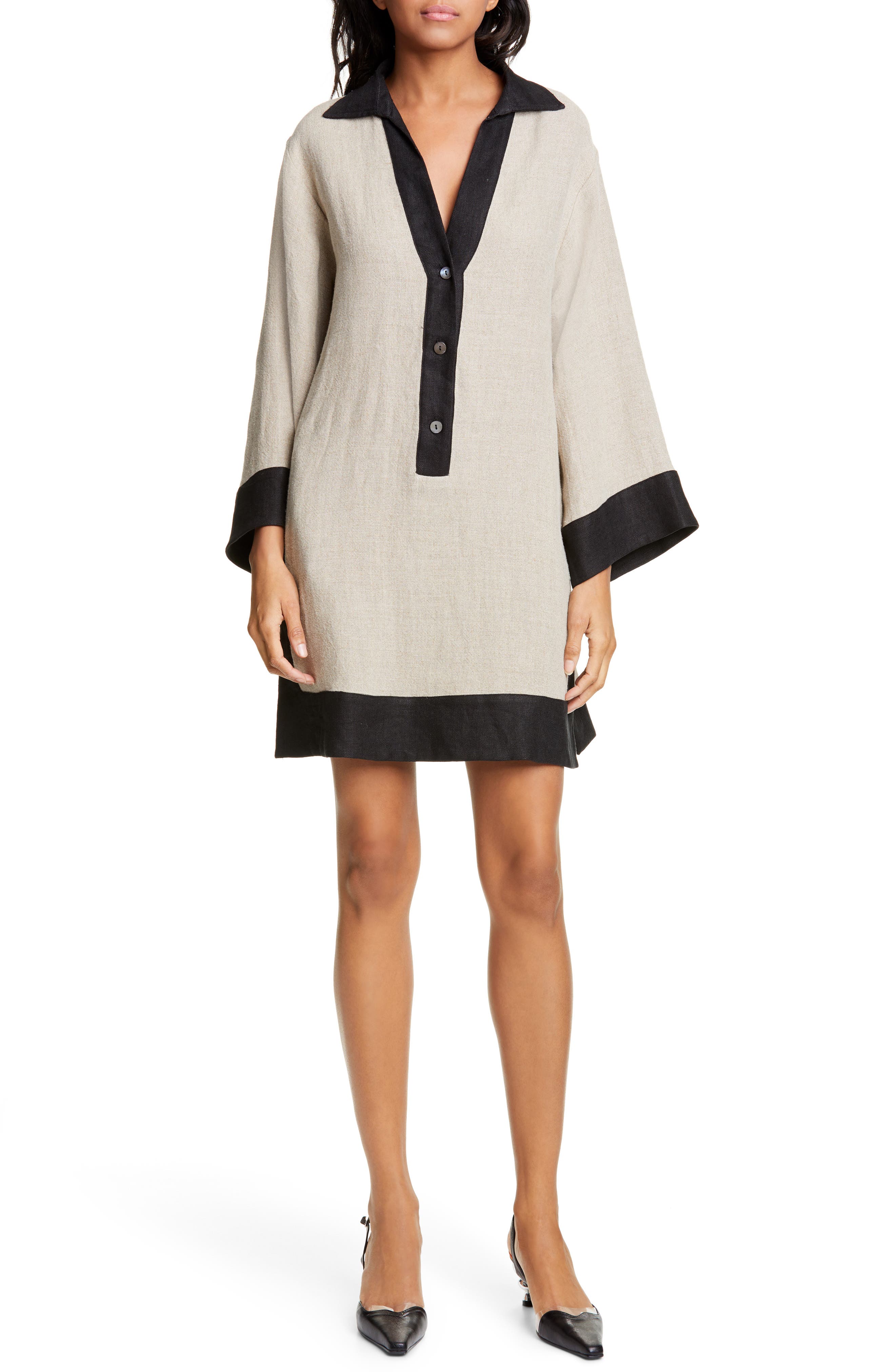 Staud Chaise Tunic Dress, Beige