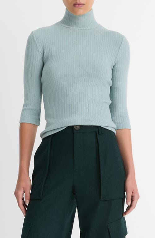 Shop Vince Rib Turtleneck Sweater In H Capri