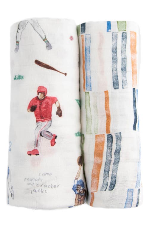 little unicorn 2-Pack Muslin Swaddle Blanket in Home Run at Nordstrom