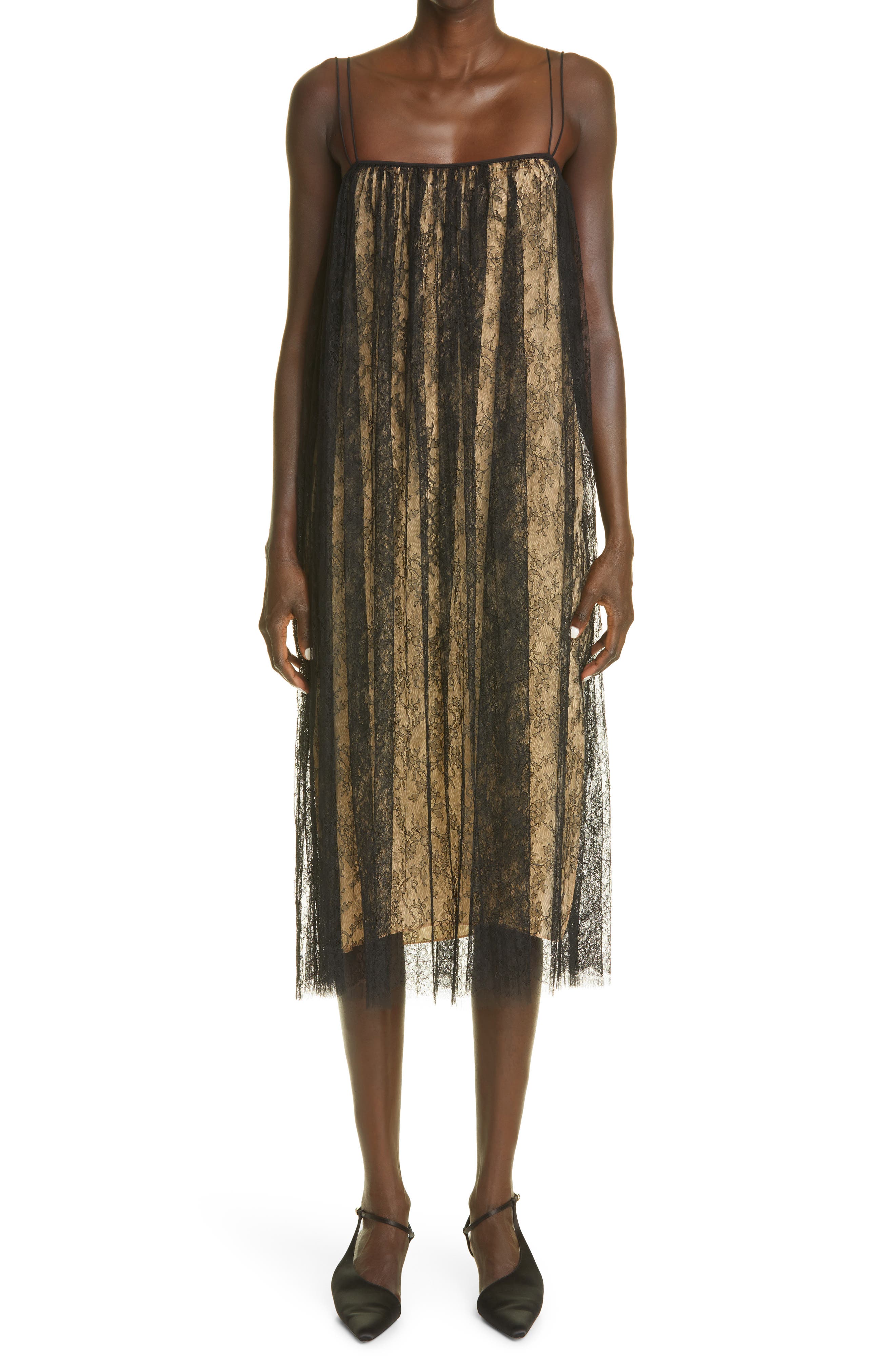 shift dress with overlay