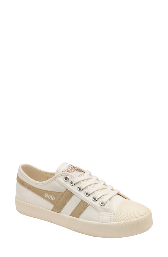 Gola Coaster Flame Sneaker In Off White/ Gold