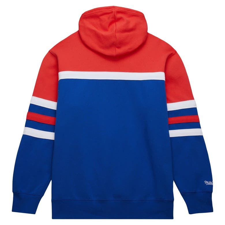 Shop Mitchell & Ness Royal/red Denver Nuggets Head Coach Pullover Hoodie