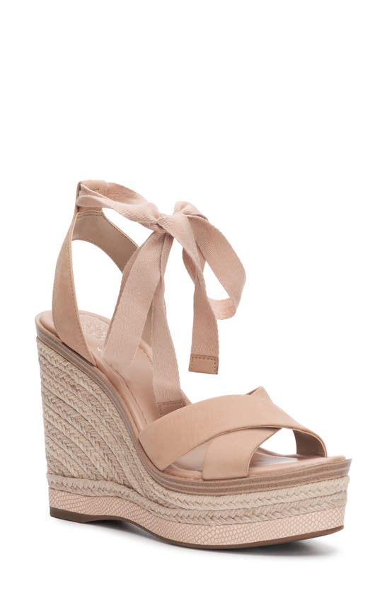 Vince Camuto Pharrah Platform Wedge Sandal In Beige