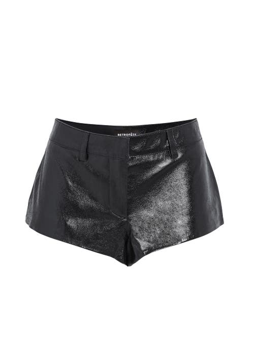 Shop Retroféte Retrofête Aven Short In Black Foil