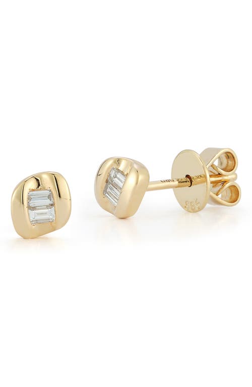 Dana Rebecca Designs Cuban Link Baguette Diamond Stud Earrings in Yellow Gold at Nordstrom