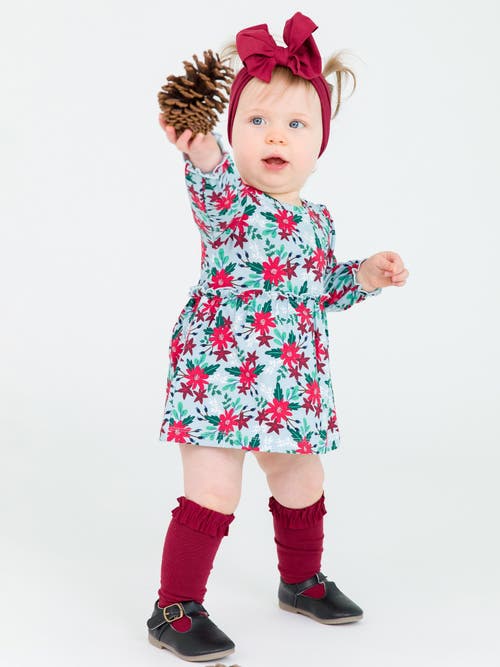 Rufflebutts Toddler Girls 3-pack Knee High Socks In Dark Cherry/white/fir Green