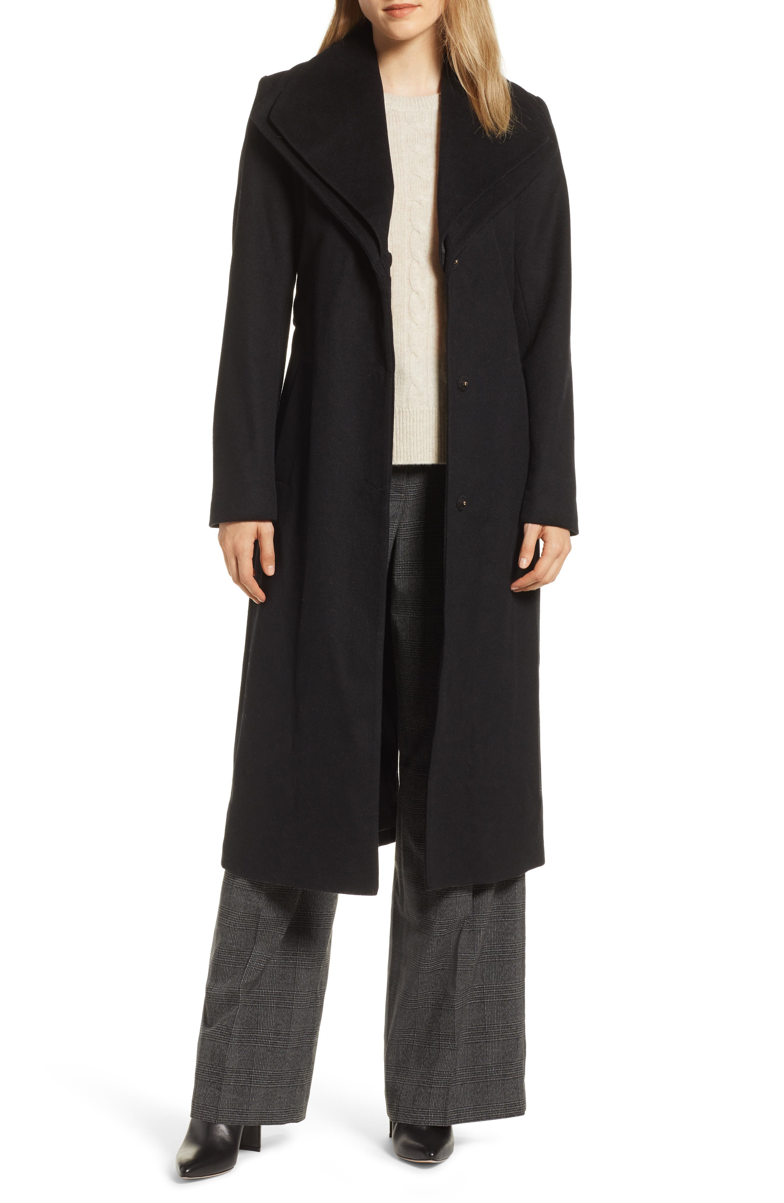 tahari alice wool maxi coat