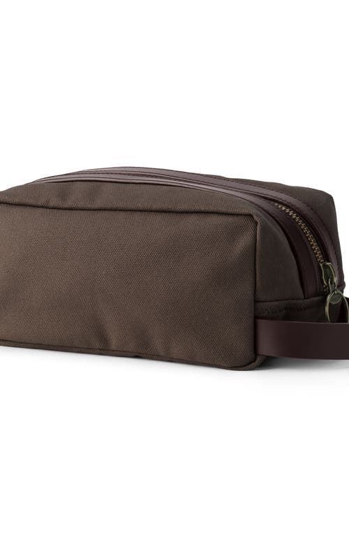 Shop Lands' End Waxed Canvas Travel Dopp Kit Toiletry Bag In Brown