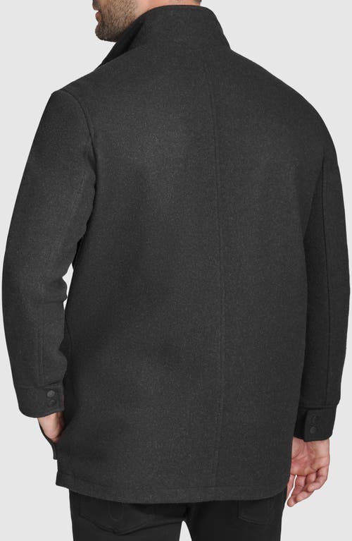 Shop Cole Haan Felted Coat In Black