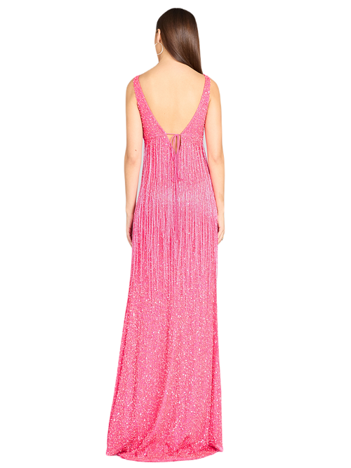 Shop Lara New York Regan Fringe Sequin Dress In Hotpink