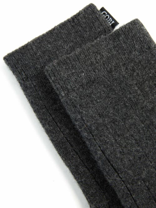 Shop Gobi Cashmere Trim Knit Bed Socks In Charcoal