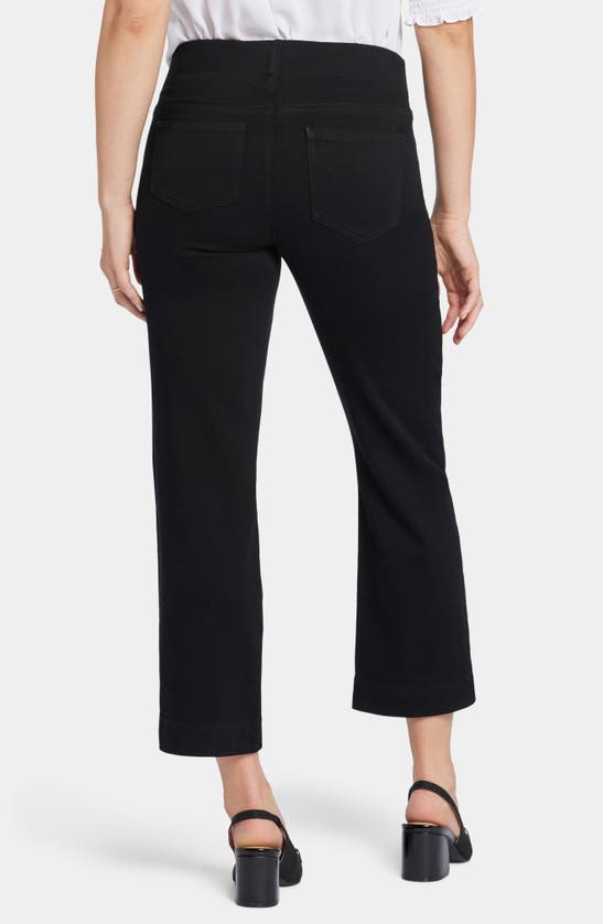 Shop Nydj Bailey Pull-on Ankle Relaxed Straight Leg Jeans In Overdye Black