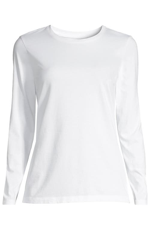 Shop Lands' End Relaxed Supima Cotton Long Sleeve Crew Neck T-shirt In White