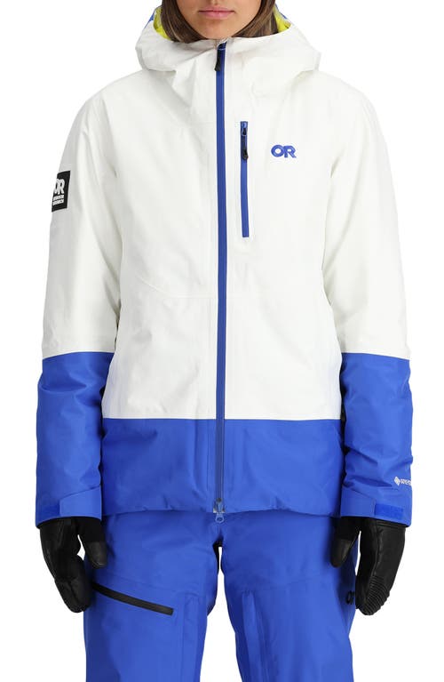 Outdoor Research Tungsten Ii Gore-tex® Waterproof Snow Jacket In Snow/ultramarine