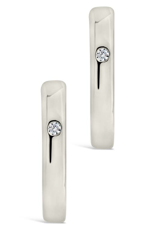 Sterling Forever Arlet Hoop Earrings In Silver
