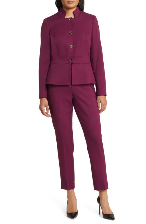 Tahari ASL Stand Collar Jacket & Pants Bordeaux at Nordstrom,