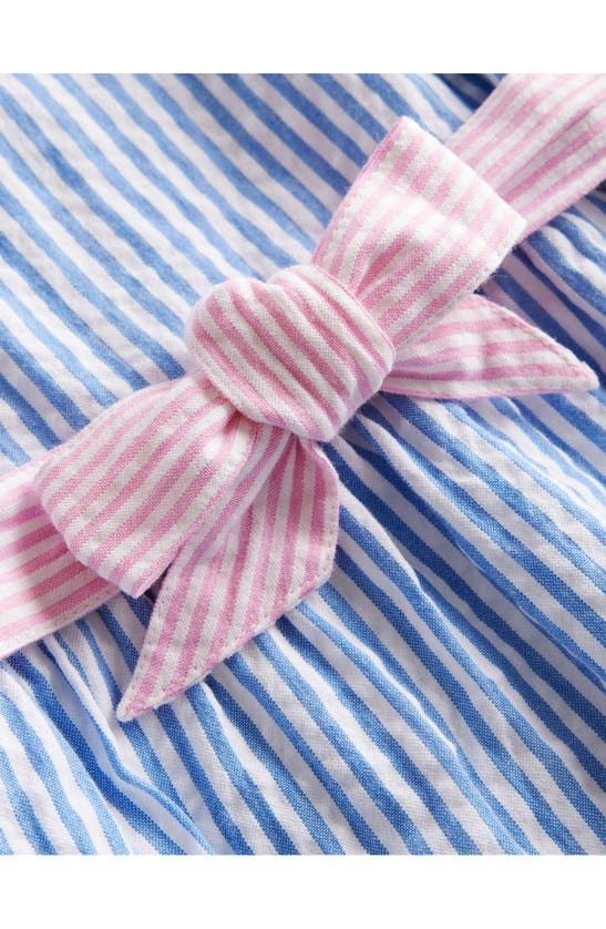 Shop Mini Boden Kids' Hotchpotch Stripe Cotton Seersucker Dress In Multi Ticking Stripes